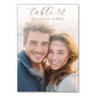 Numéro De Table Photo Romantique Dorée Joyeuse