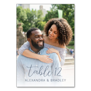 Numéro De Table Photo Romantique Vert Joyeux