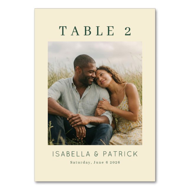 Numéro De Table Photo Rustique Jaune Serein (Par défaut)