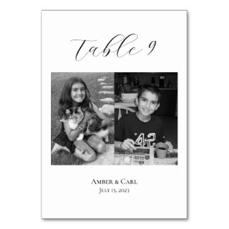 Numéro De Table Photos de l'âge de l'enfant Mariage Numéro de cart