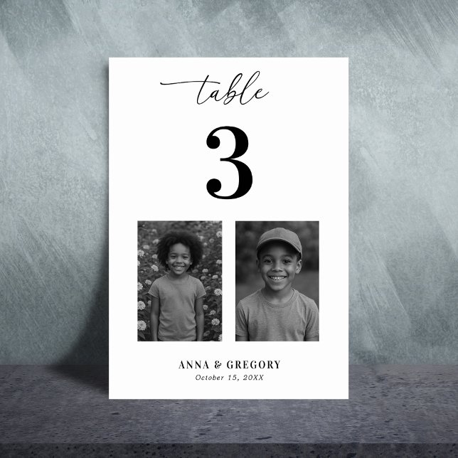 Numéro De Table Photos d'Enfance Photos Tableau Numéro 3 Mariage (Créateur téléchargé)