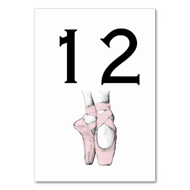 Numéro De Table Pieds de Ballerine sur Pointe #1 Rose Clair (Par défaut)