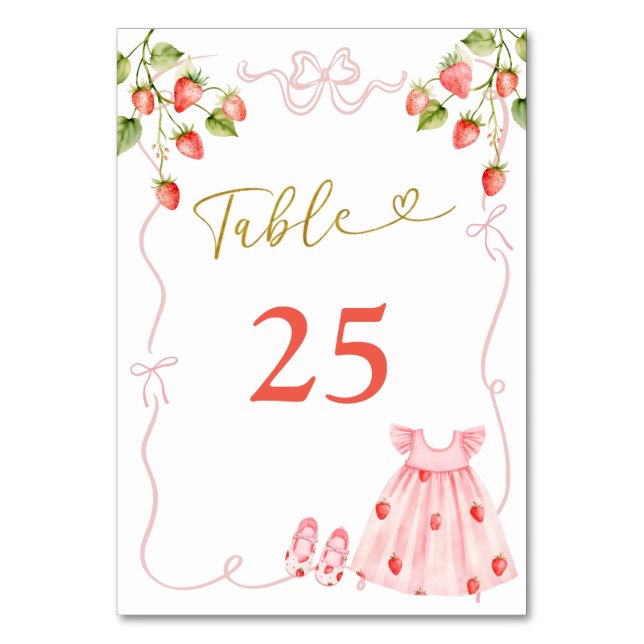 Numéro De Table Pink Bow Baby Clothes Baby Shower Table Number (Par défaut)