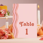 Numéro De Table Pink Retro les années 70 Super Disco Mariage<br><div class="desc">Parfait pour ajouter une touche vibrante à votre mariage amusant. Idéal pour un thème rétro mariage ou rétro mariage, ce numéro de table apporte une inspiration rétro mariage à la vie avec son design mariage d'inspiration les années 70. Idéal pour un mariage les années 70, il allie charme mariage kitsch...</div>
