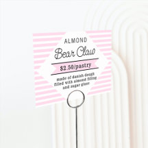 Pink Stripes Bakery Food Label Card