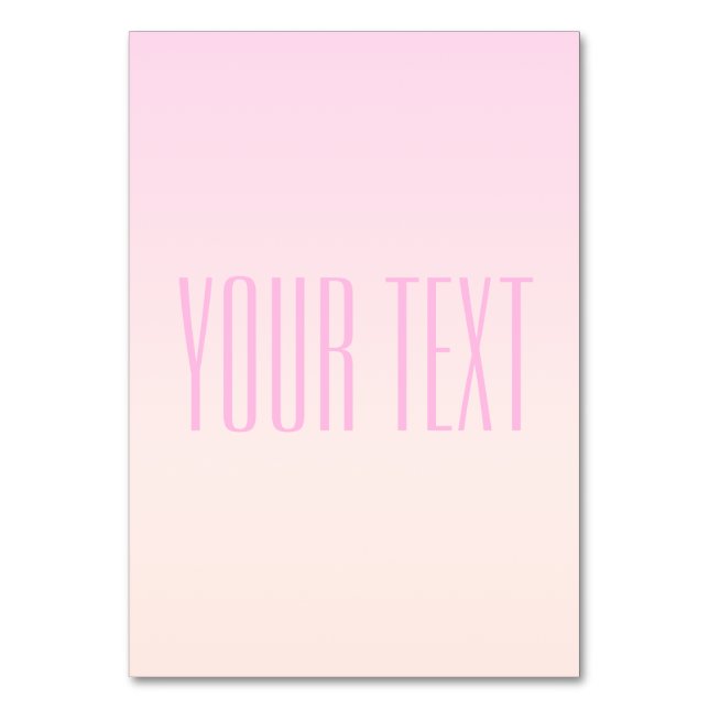 Numéro De Table Pink to Peach Sunset Ombre avec texte personnalisa (Par défaut)