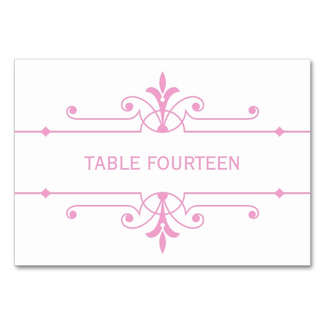 Numéro De Table Pink v2 Fancy Mariage de table (Devant)