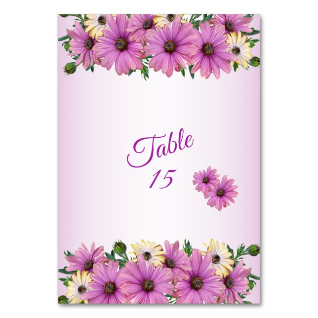 Numéro De Table Pink Yellow Floral Rustic Elegant Wedding Party (Par défaut)