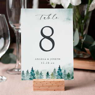Numéro De Table Pins d'hiver   Mariage personnalisé