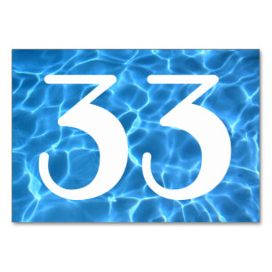 Numéro De Table Piscine Bleu Aqua