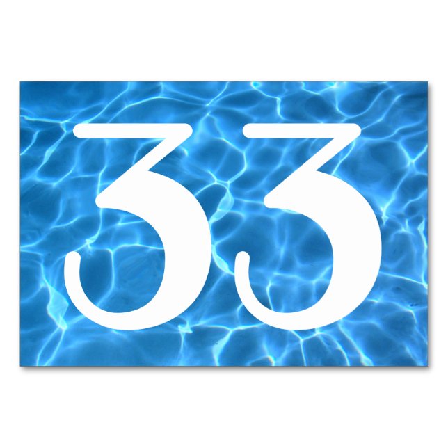 Numéro De Table Piscine Bleu Aqua (Devant)