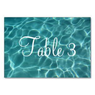Numéro De Table Piscine verte Aqua numérotée
