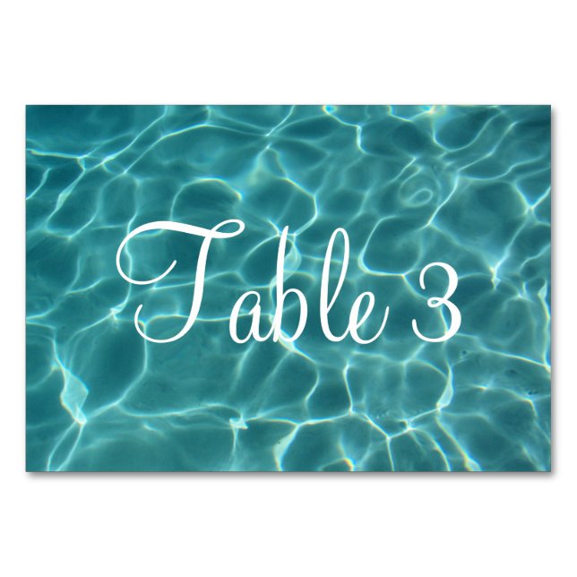 Numéro De Table Piscine verte Aqua numérotée (Devant)