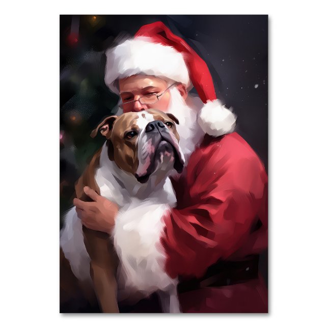 Numéro De Table Pitbull avec le Père Noël Fête de Noël (Par défaut)