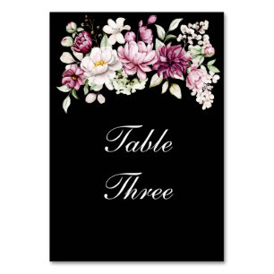 Numéro De Table Pivoine Fleurie Romantique Bloom