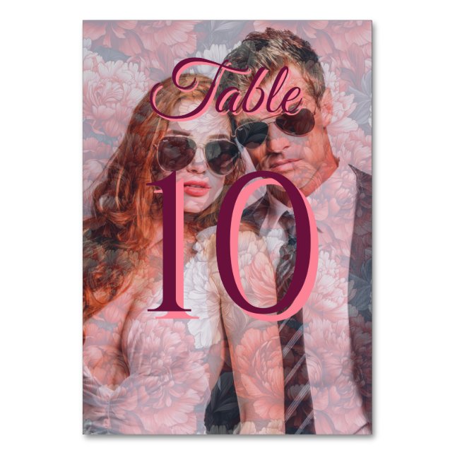 Numéro De Table Pivoines Radieuses Accent Mariage d'Hiver (Par défaut)