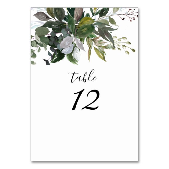 Numéro De Table PixDezines Aquarelle Eucalyptus verdure (Par défaut)