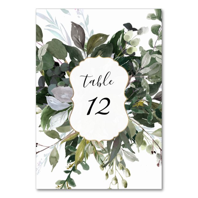Numéro De Table PixDezines Aquarelle Verdure Eucalyptus (Par défaut)