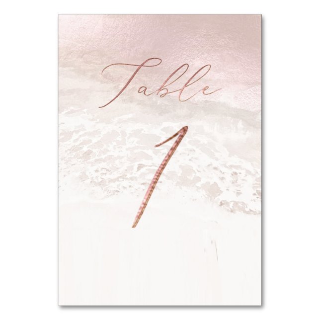 Numéro De Table PixDezines Blush Coastal Élégante Calligraphie No  (Par défaut)