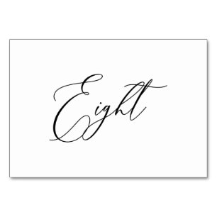 Numéro De Table PixDezines Élégant Calligraphie Romantique Huit 8