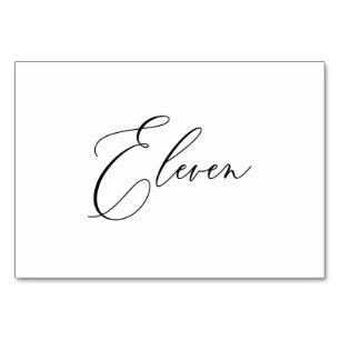 Numéro De Table PixDezines Élégant Calligraphie Romantique Onze 11