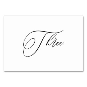 Numéro De Table PixDezines Élégant Calligraphie Romantique Trois 3