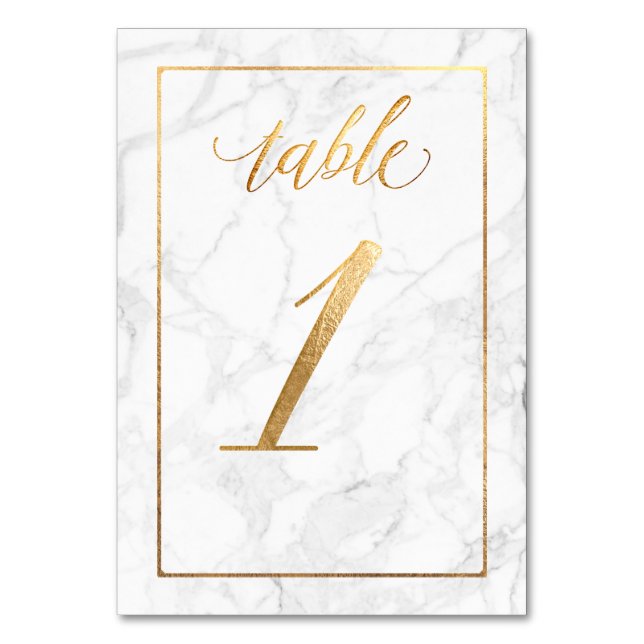 Numéro De Table PixDezines Faux Gold/Table No 1+/Marble (Par défaut)
