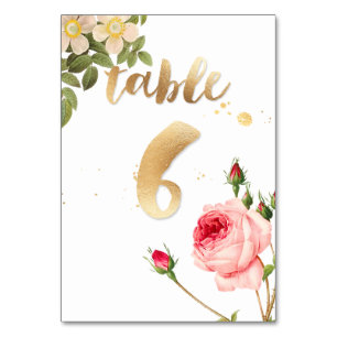 Numéro De Table PixDezines Tableau 6/Roses Vintages/Redoute