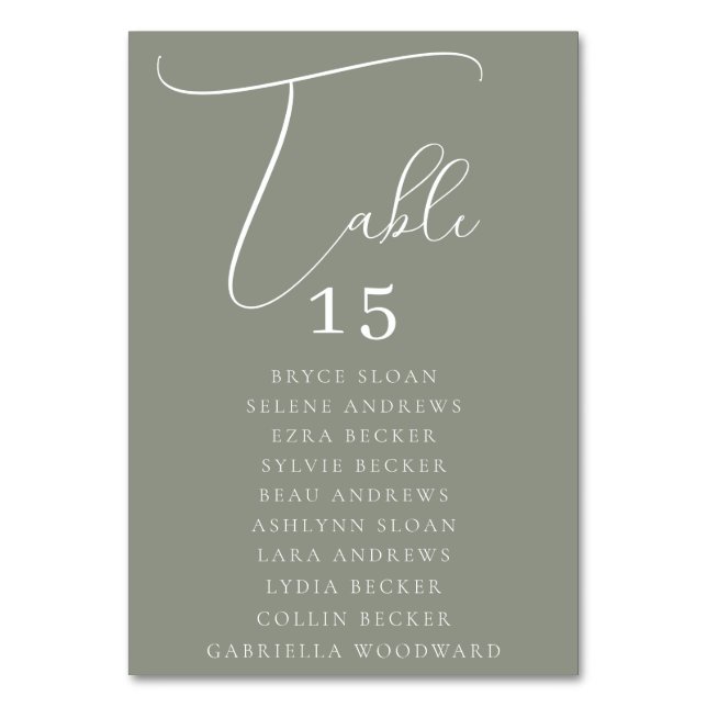 Numéro De Table Places assise en écriture élégante (Par défaut)