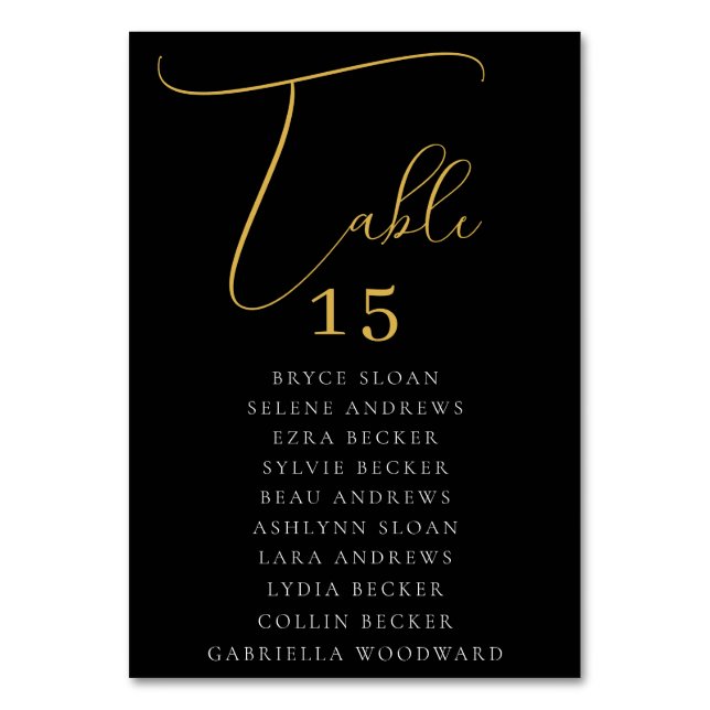 Numéro De Table Places assise en écriture élégante (Par défaut)