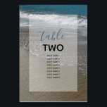 Numéro De Table Plage balnéaire & Sable Mariage Noms des invités<br><div class="desc">Cette conception de plage dispose d'un littoral sablonneux. Le cadre pittoresque mêle océan bleu, vagues brisantes blanches et sable doré. Le texte est élégamment encadré d'un simple arrière - plan blanc opaque. Il s'agit de la destination parfaite de la plage conception de mariage idéal pour un mariage d'été ou de...</div>