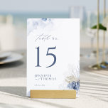 Numéro De Table Plage de corail et coquillages d'aquarelle bleu Ma<br><div class="desc">Elégante sous la mer carte de mariage de la plage avec le thème de la mer avec eau bleue poussiéreuse corail et coquillages, script élégant et détails de police classe, moderne et romantique, idéal pour le mariage de plage d'été sur le thème de la mer, mariage de destination tropicale d'hiver,...</div>