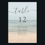 Numéro De Table Plage Front Vintage Hawaii Mariage Table<br><div class="desc">Réservez votre liste d'invités mariages dans cette carte de numéro de table de mariage vintage avec un arrière - plan de plage pour un thème de mariage tropical d'été.</div>