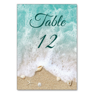 Numéro De Table Plage Vagues Jortes de sable Salty Baisers