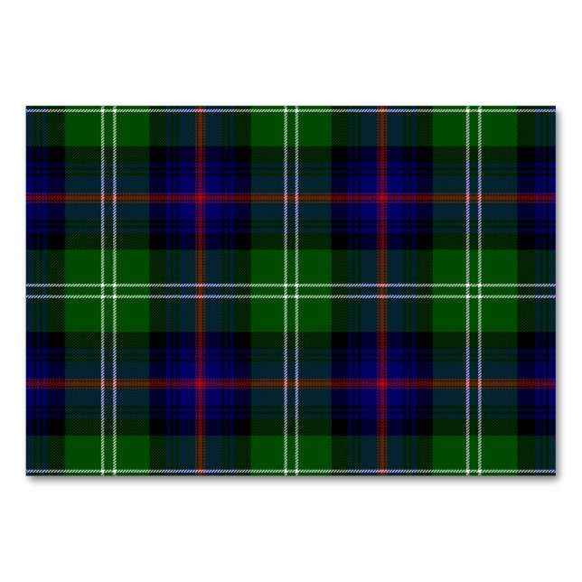 Numéro De Table plaid bleu vert de tartan du sud (Devant)