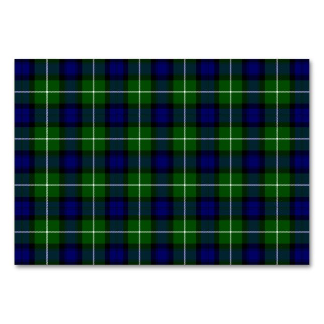 Numéro De Table Plaid vert bleu Lamont tartan (Devant)