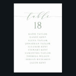 Numéro De Table Plan de siège du Mariage de script minimaliste Sag<br><div class="desc">Plan personnalisé des sièges de numéro de table. Il présente un script vert sage et lunatique et une typographie classique. Personnalisez en ajoutant vos propres détails. Ce plan minimaliste de table est parfait pour les mariages,  les baby showers,  les douches nuptiales,  les anniversaires,  et bien plus encore.</div>