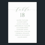 Numéro De Table Plan de siège du Mariage de script minimaliste Sag<br><div class="desc">Plan personnalisé des sièges de numéro de table. Il présente un script vert sage et lunatique et une typographie classique. Personnalisez en ajoutant vos propres détails. Ce plan minimaliste de table est parfait pour les mariages,  les baby showers,  les douches nuptiales,  les anniversaires,  et bien plus encore.</div>