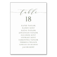 Plan de siège du Mariage de script minimaliste ver