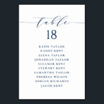 Numéro De Table Plan de siège Mariage de script minimaliste bleu m<br><div class="desc">Plan personnalisé des sièges de numéro de table. Il présente un scénario blanc bleu marine et une typographie classique. Personnalisez en ajoutant vos propres détails. Ce plan minimaliste de table est parfait pour les mariages,  les baby showers,  les douches nuptiales,  les anniversaires,  et bien plus encore.</div>