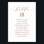 Numéro De Table Plan de siège Mariage de script minimaliste en ter<br><div class="desc">Plan personnalisé des sièges de numéro de table. Il dispose d'un script blanc en terre cuite et d'une typographie classique. Personnalisez en ajoutant vos propres détails. Ce plan minimaliste de table est parfait pour tous les mariages,  baby showers,  douches nuptiales,  anniversaires,  et bien plus encore.</div>