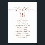 Numéro De Table Plan de siège Mariage de script minimaliste en ter<br><div class="desc">Plan personnalisé des sièges de numéro de table. Il dispose d'un script blanc en terre cuite et d'une typographie classique. Personnalisez en ajoutant vos propres détails. Ce plan minimaliste de table est parfait pour tous les mariages,  baby showers,  douches nuptiales,  anniversaires,  et bien plus encore.</div>
