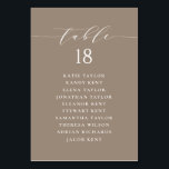 Numéro De Table Plan de siège Mariage minimaliste de type Script<br><div class="desc">Plan personnalisé des sièges de numéro de table. Il présente un script fantaisiste et une typographie classique. Personnalisez en ajoutant vos propres détails. Ce plan de table minimaliste est parfait pour tous les mariages,  baby showers,  douches nuptiales,  anniversaires,  et bien plus encore.</div>