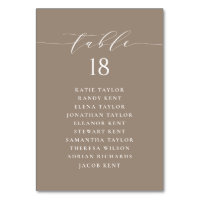 Plan de siège Mariage minimaliste de type Script