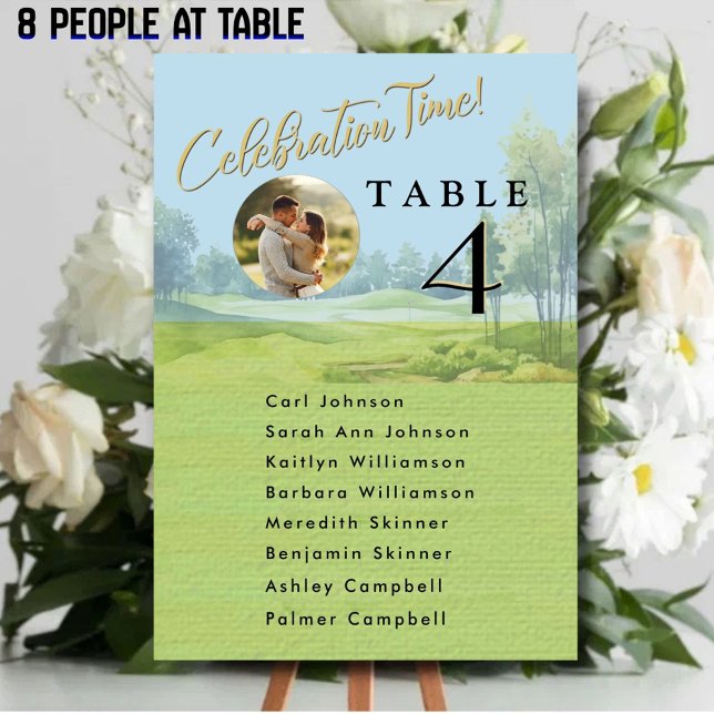 Numéro De Table Plan de table de golf de mariage Celebration avec  (Créateur téléchargé)