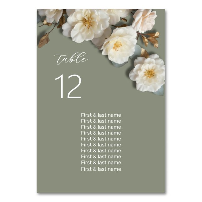 Numéro De Table Plan de table de mariage aux fleurs 3D (Par défaut)