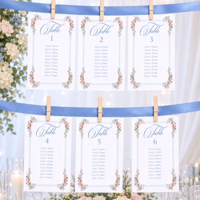 Numéro De Table Plan de table de mariage élégant aux fleurs sauvag (Créateur téléchargé)