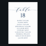 Numéro De Table Plan de table de mariage minimaliste à l'écriture<br><div class="desc">Plan de table personnalisable avec numéro de table. Il présente une écriture fantaisiste bleu marine et une typographie classique. Personnalisez-le en ajoutant vos propres détails. Ce plan de table minimaliste est parfait pour les mariages, les baby showers, les enterrements de vie de jeune fille, les anniversaires, et bien plus encore....</div>