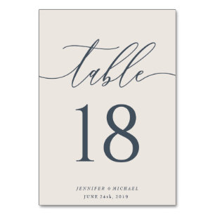 Numéro De Table Plan de table de mariage signature Navy et ivoire