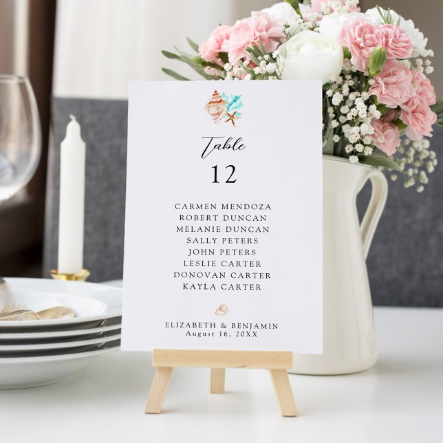 Numéro De Table Plan de table de mariage Table Côte de plage (Créateur téléchargé)